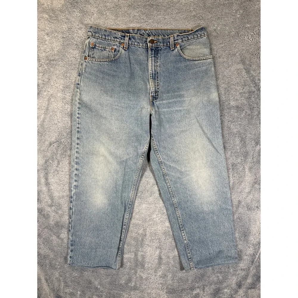 Levis 550 Mens Relaxed Fit Tapered Leg Light Wash Denim Jeans 38x30 [34.5x25.5]
